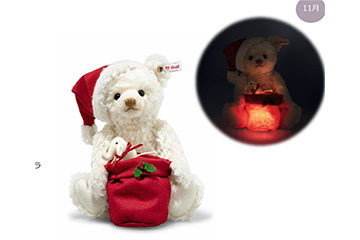 明かりの灯るサンタテディ